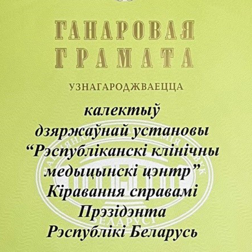 Почетная грамота за высокие достижения